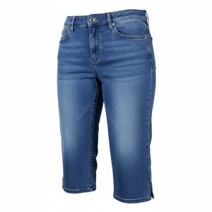 Lee Classic Fit Denim Capris Womens Medium Wash Blue Cropped Y2K Jeans 6 Petite
